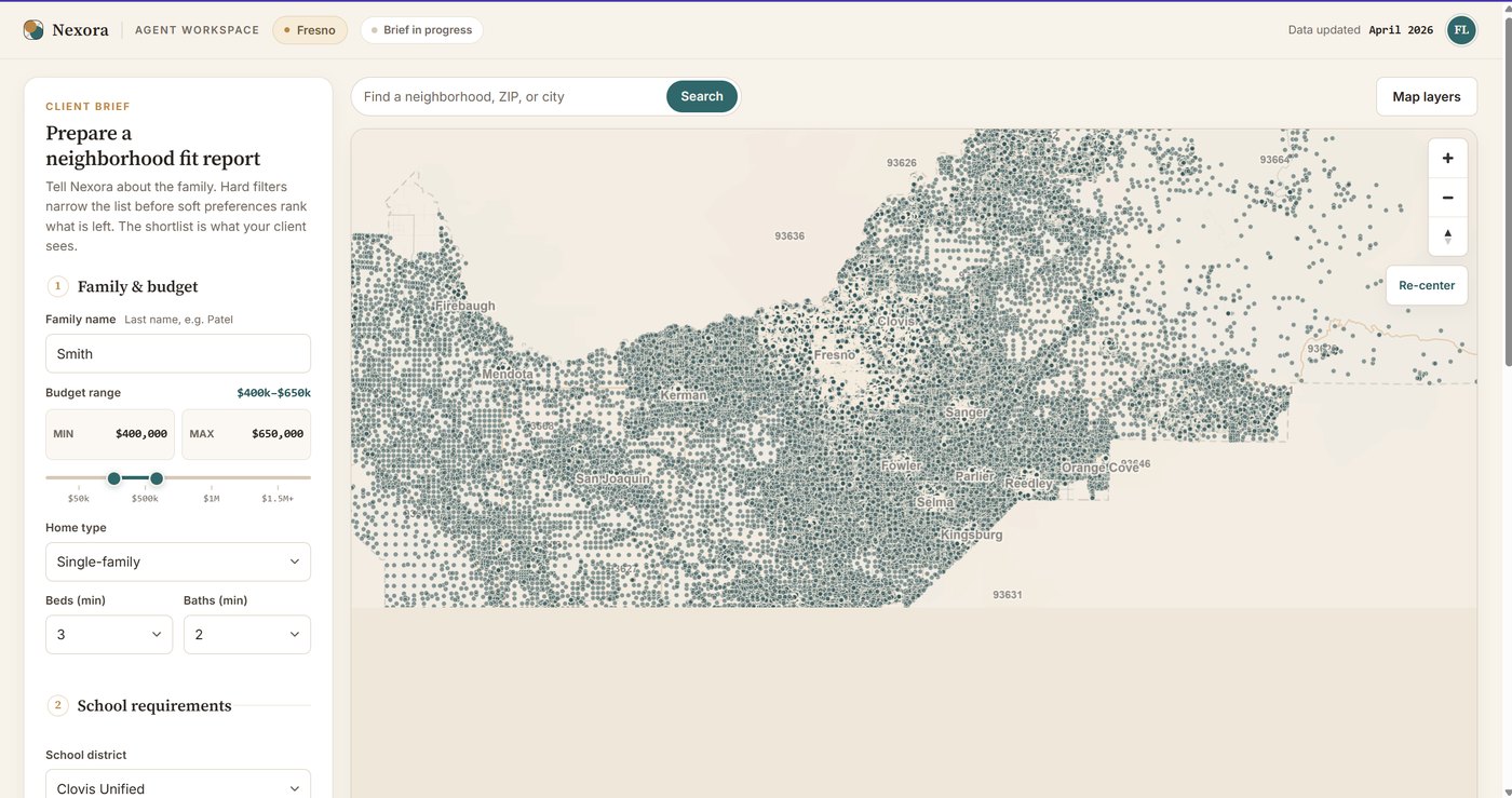 The geospatial platform's map of Fresno County rendered as one dot per parcel.