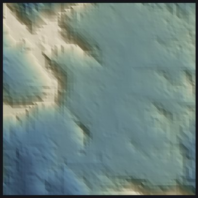 The surface lit as shaded relief.